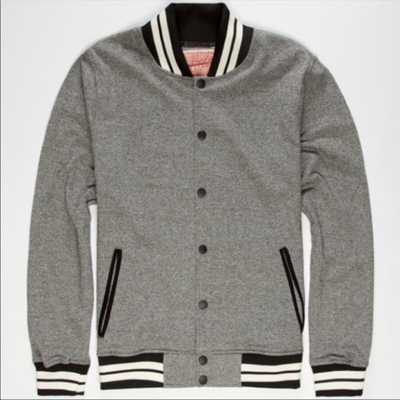 Brooklyn Cloth Other - Brooklyn Cloth Grey Heather Varsity Jacket